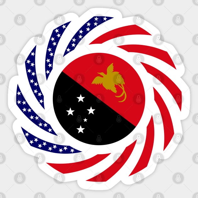 Papau New Guinean American Multinational Patriot Flag Series Sticker by Village Values